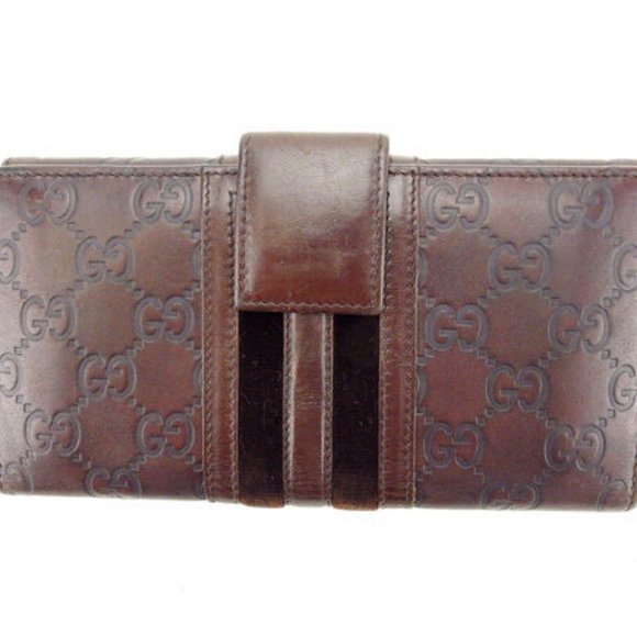 Gucci Wallet Purse Long Wallet Guccissima Brown Gold Woman Authentic Used Y4802 - Picture 6 of 6
